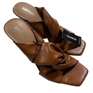 Express Women's Tan Knotted Heel Sandals Size 9